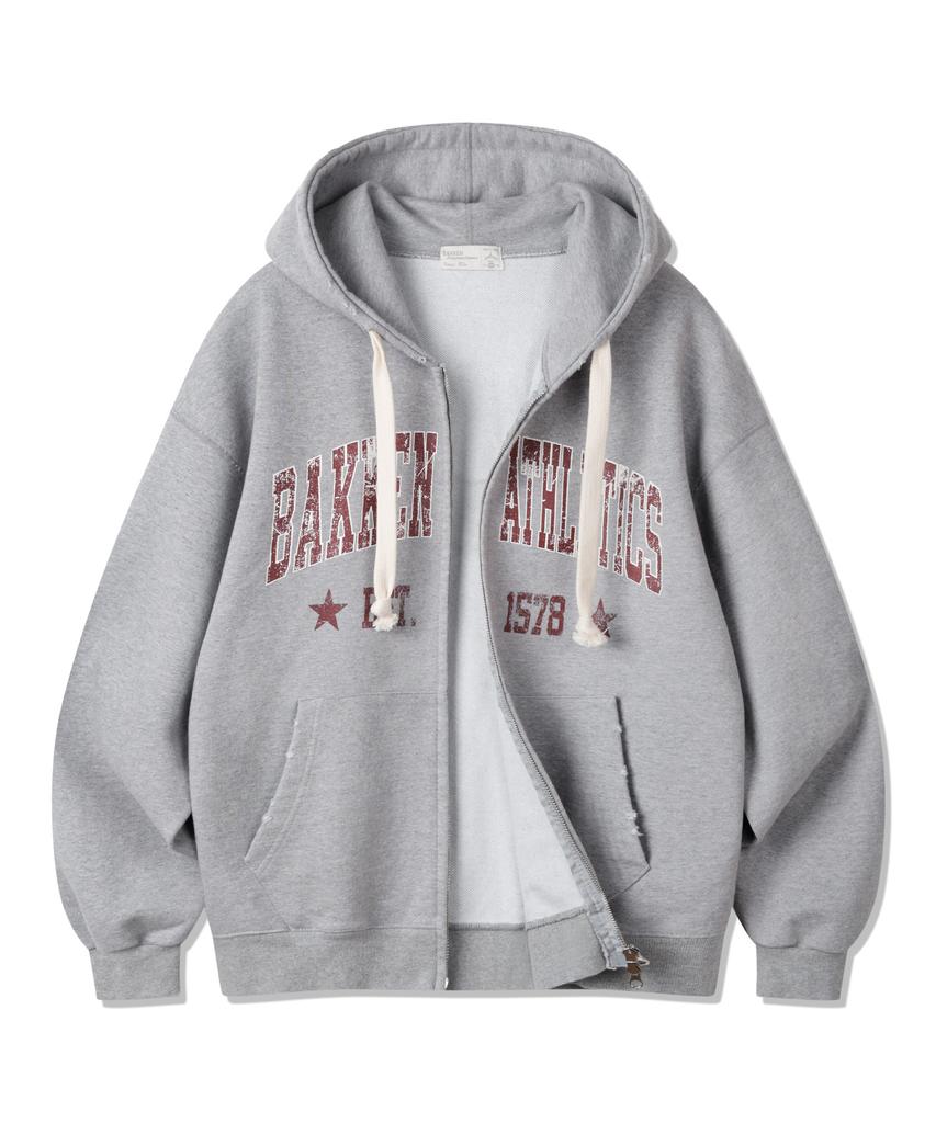 Bakken Athletics Two-Way Zip-Up Hoodie Bk7979_Gray