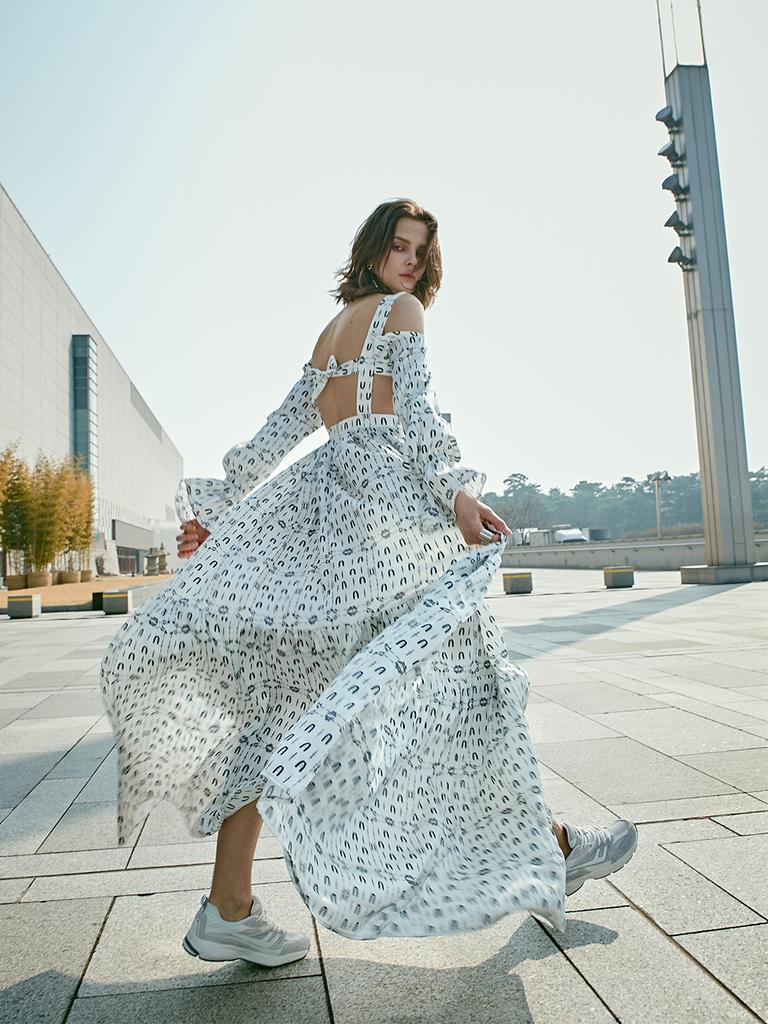 Gwaghyeonjukeollegsyeon Print Pattern Long Dress