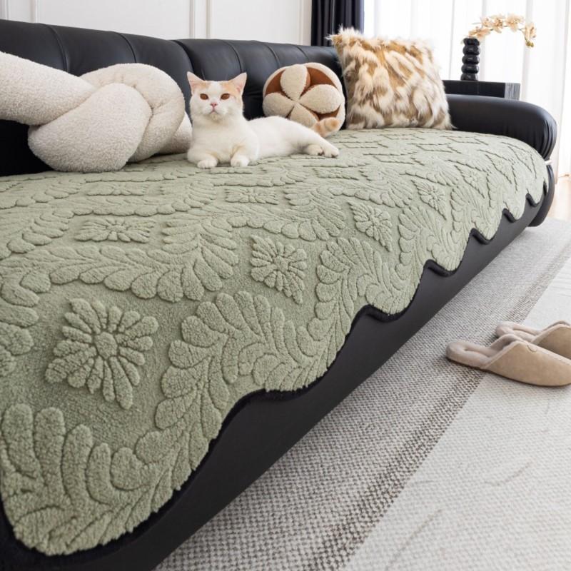 Winter Warm One-Piece Non-Slip Sofa Throw Cover Soft Fuzzy Furniture Protector Mats New Irregular-Shaped Plush Sofa Cushion
