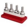 Battery Bus Bar DC12V to 48V 600A High Current M10 4 Stud Power Distribution Block for Car RV Boat Yacht Red