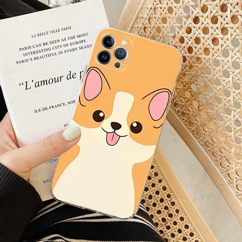 Cartoon Dog Corgi Phone Case Silicone Soft for iphone 14 13 12 11 Pro Mini XS MAX 8 7 6 Plus X XS XR Cover