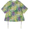 JNBY Women's Relaxed Fit Short Sleeve Round Neck Botanical Print Cotton Shirt