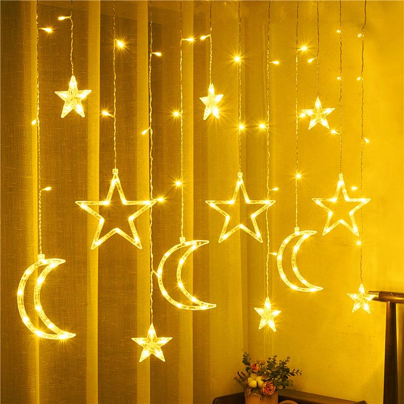 Solar-Powered LED Star String Lights for Outdoor Christmas Decorations