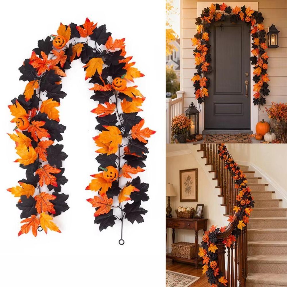 Silk Halloween Leaf Vines Realistic Artificial Hanging Vine Garland  Table Decoration