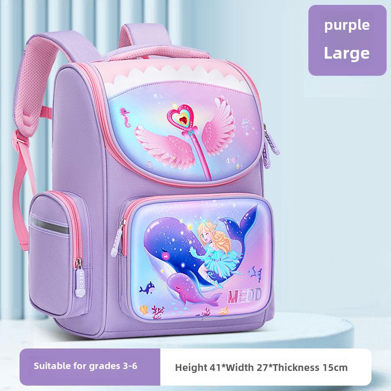 Unicorn Spine Protection Lightweight Backpack for Elementary School Girls (Grades 1-6)