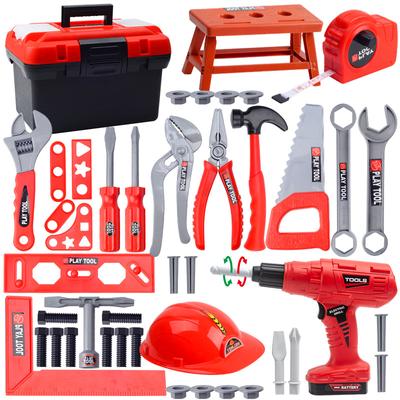 Children's Tool Set with Electric Toy Drill Kids Power Construction Toy Pretend Play Toy Tools Kit for Toddler Boys Girls Child