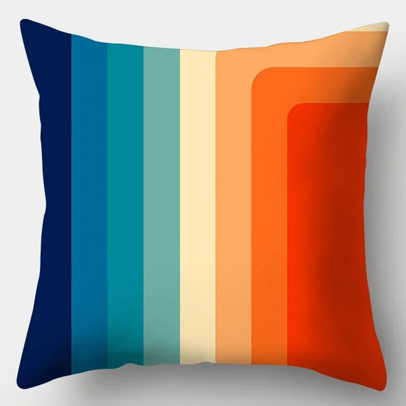 Rainbow Geometric Color Splicing Pillowcase 45x45cm Polyester Sofa Chair cushion cover Modern room home decor