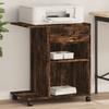 Printer Stand with Casters Smoked Oak 60 X 40 X 68.5 Cm