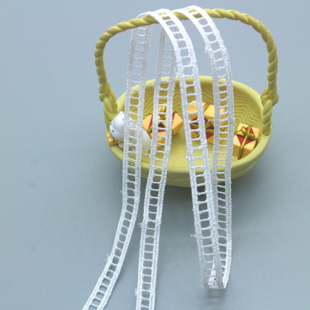 Polyester Silk Lace, Bilateral Staircase Embroidery Hollow Circle Lace Headdress Decorative Curtain Accessories, Lace Lace