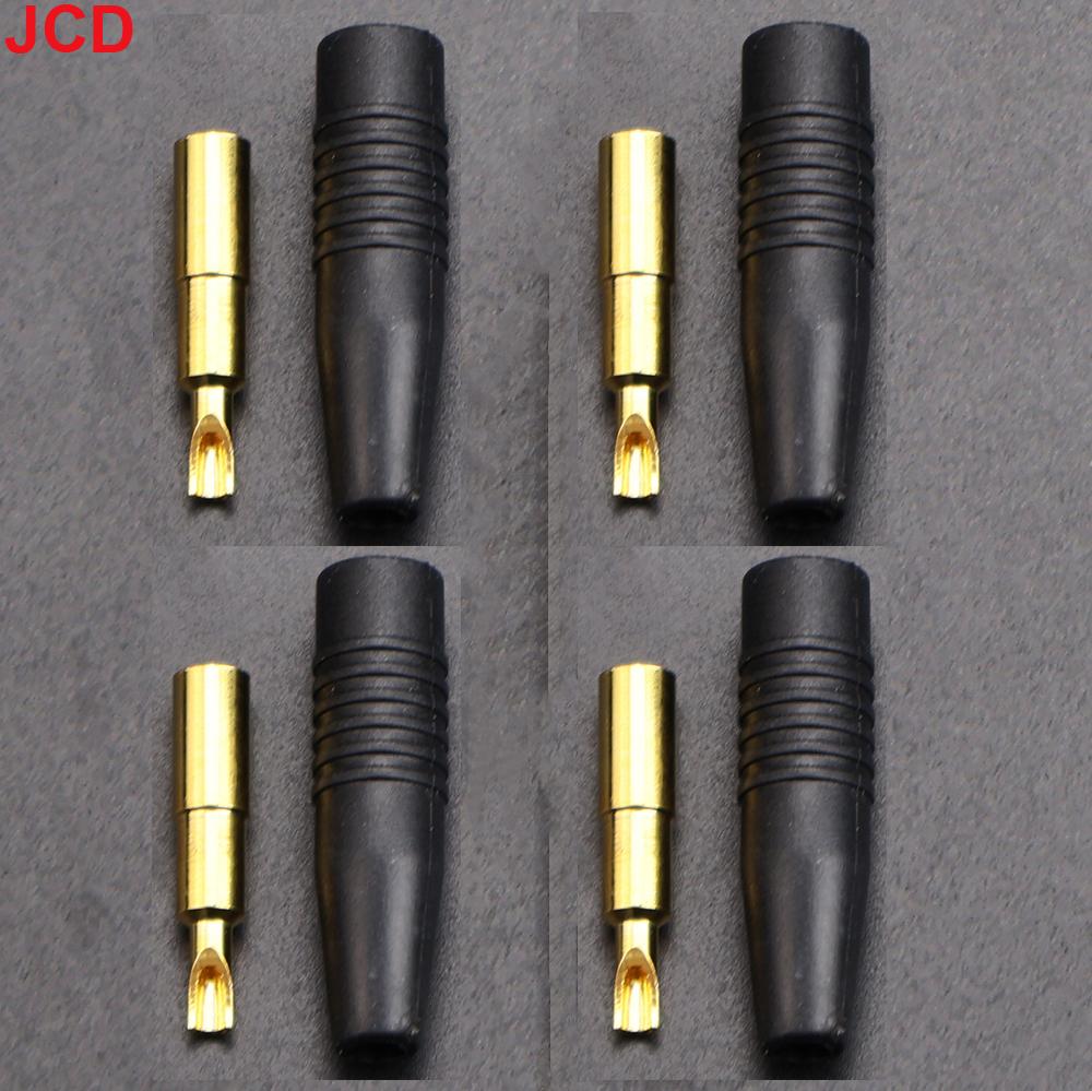 JCD 4pcs New  4mm Plugs Gold Plated Musical Speaker Cable Wire Pin Banana Plug Connectors