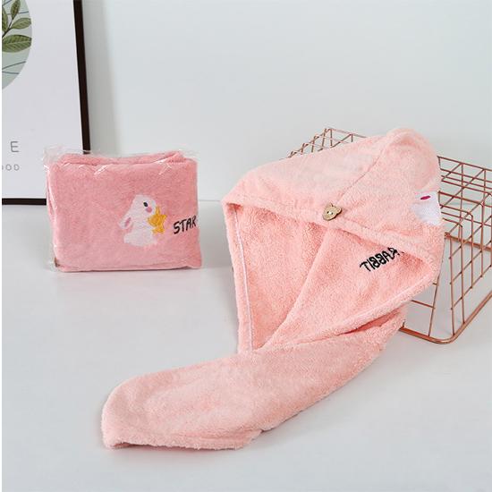 

Полотенце для сухих волос, женская впитывающая быстросохнущая сумка, предметы домашнего обихода, простой утолщенный платок для протирания головы. розовый