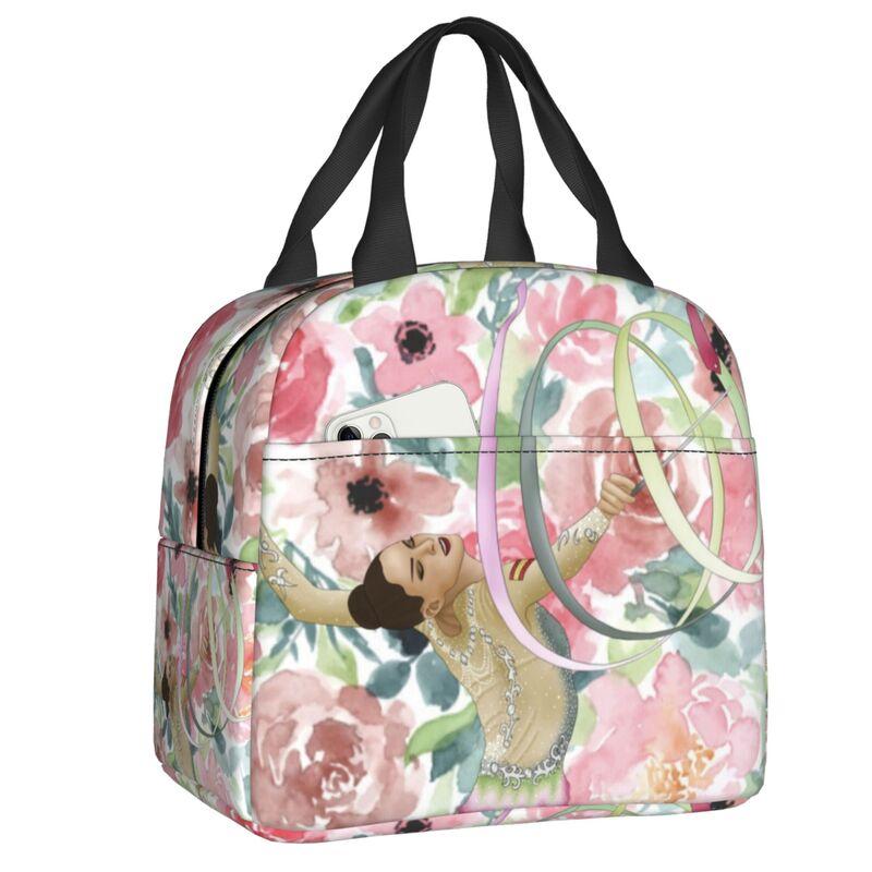 Dance Rhythmic Gymnastics Insulated Lunch Bag for Women Resuable Cooler Thermal Lunch Box Beach Camping Travel