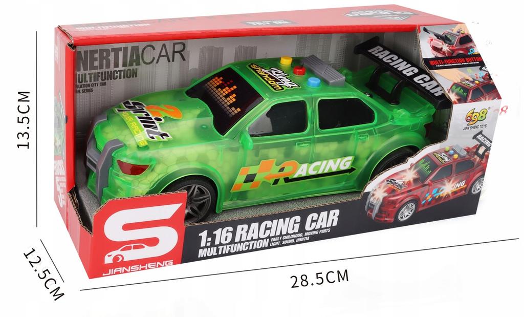 Sports Car Race Car Vehicle Green Light Inertia 1:16