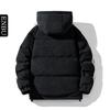 Mens Winter Hooded Down Jacket Thick Warm Striped Casual Loose Fit Youth Outdoor Wear
