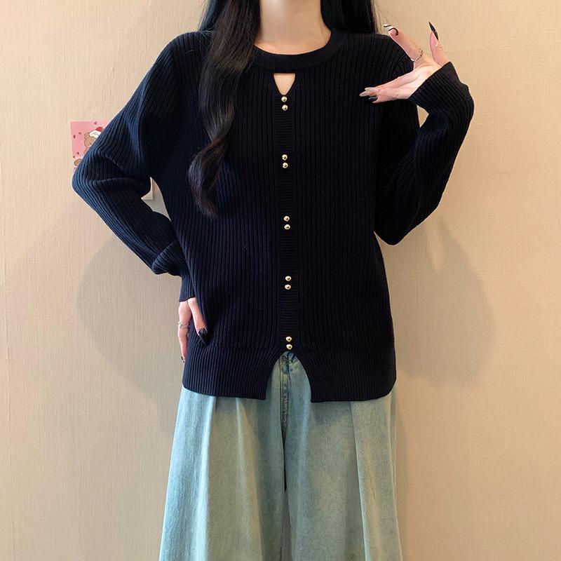 

Plus Size Women s 2025 Spring Knitwear: Stylish Loose & Slimming Long Sleeve Sweater Top Plus Size XL