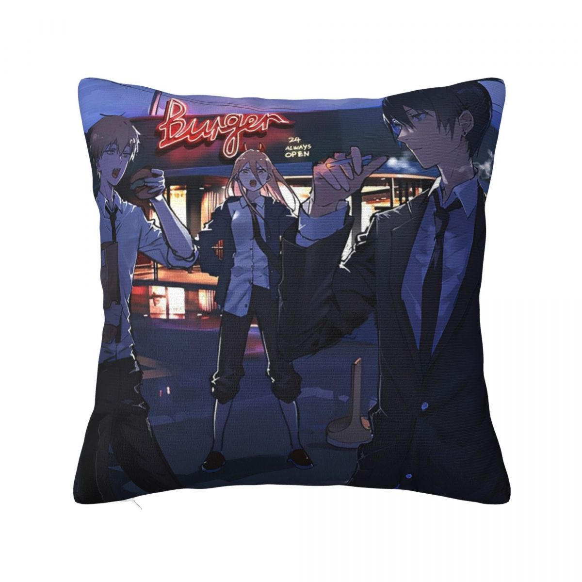 Наволочки для подушки Человек-бензопила Полиэстер Гостиная Макима Человек-бензопила Аниме Чехол для подушки Креативный чехол для декоративной подушки 45*45 30cm x 30cm