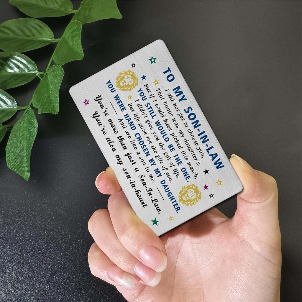 EE&YU Son in Law Card Gifts - Adult Son in Law Birthday Card, Best Son in Law Gifts from Mother in Law, Future Groom Wedding Valentines Day Present