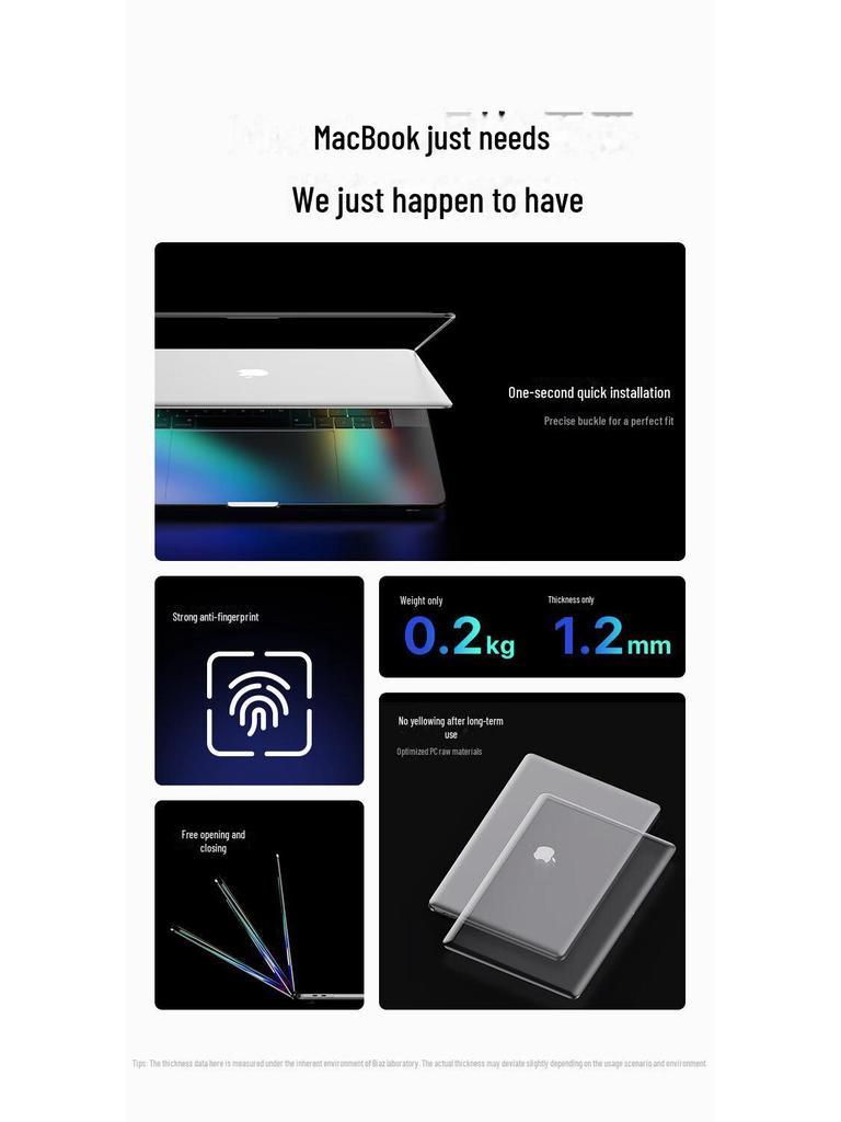 Biaz Şeffaf Kristal Koruyucu Kılıf MacBook Air M1 için (2020)