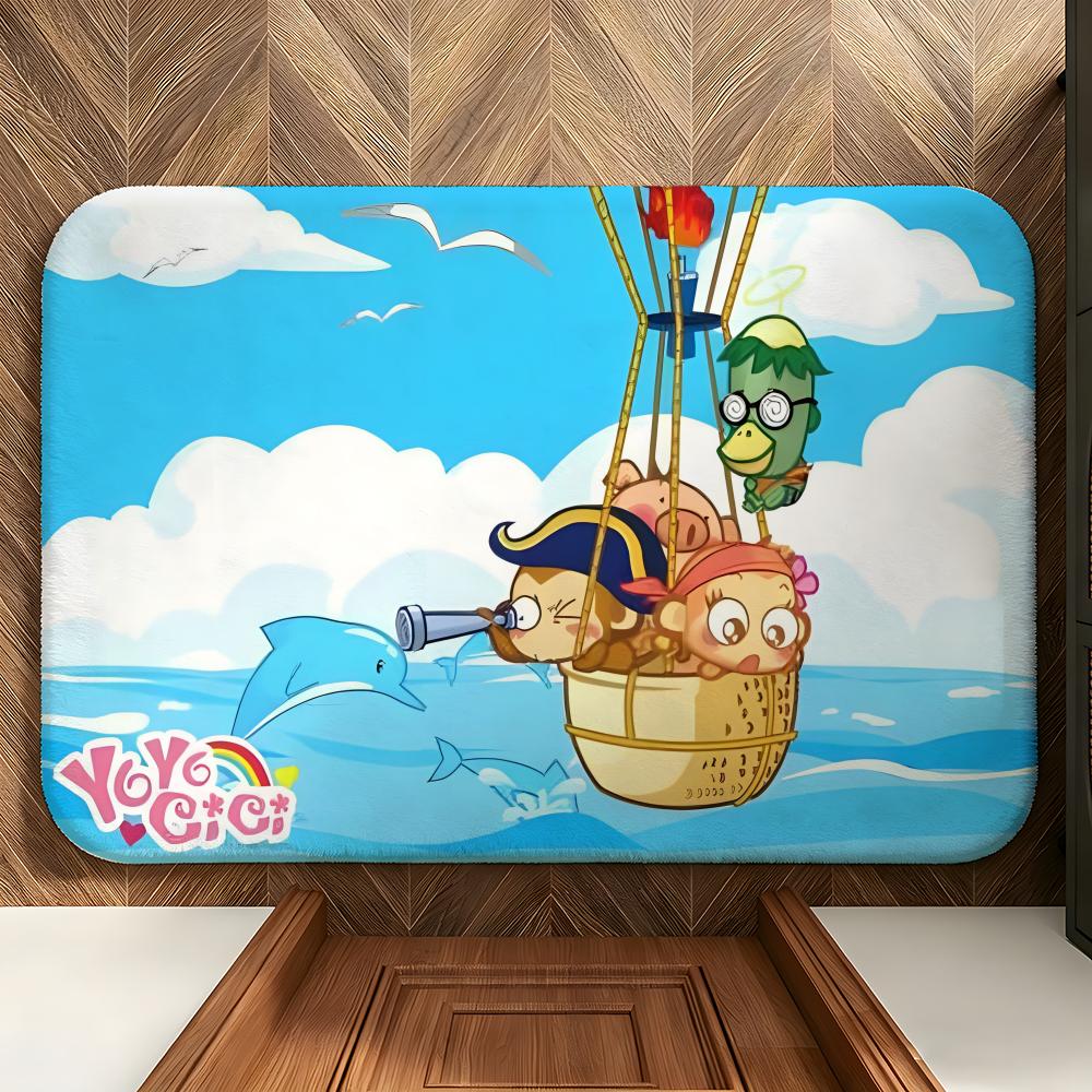 Cartoon Y-yoyocici Floor Mat Soft Flannel Entrance Door Mat Non Slip Absorbent Bathroom Bedroom Floor Rug