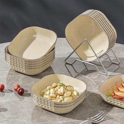 Elegante cremefarbene Knochenporzellan-Dip- & Snackplatte für Ess- und Wohnzimmer.