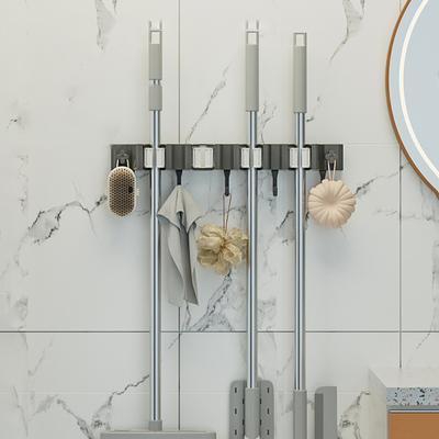 Wall Mounted Broom Holder Mop Rack Strong Load-bearing Easy To Install Universal Broom Hanger Tool Organizer Rack