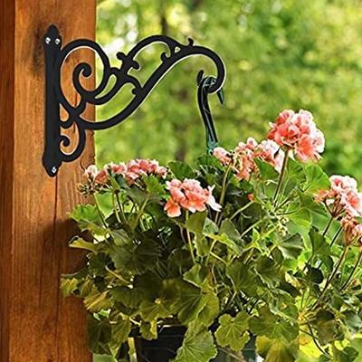 White Decorative Hook Black Planter Bracket Hot Iron Hook  Tree