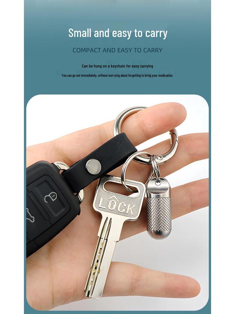 Compact Titanium Non-slip Pill Box - Multi-compartment, Waterproof, Moisture-proof, Perfect for On-the-go Storage