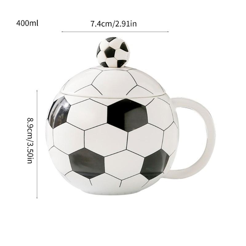 Ceramic Drinking Cup With Soccer Designs 400ml Coffee Mug For Sports Enthusiasts Soccer Theme Drinkware For Home