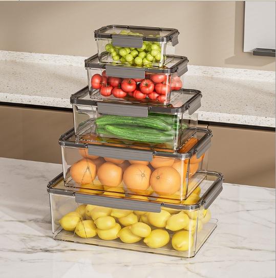 Fresh-keeping Refrigerator Household Rectangular Thickened Sealed Plastic Sealed Fresh-keeping Box Vegetable and Fruit Storage Box