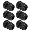 6PCS Set PG IP68 Waterproof Connector Cable Glands Black for 12‑18mm Wire for Household Outdoor