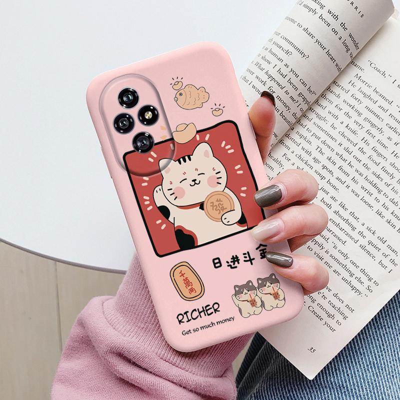 

For Honor 200 Case Honor200 Phone Cover Popular Flower Lovely Cartoon Cat Soft Silicone TPU Funda For Honor 200 Protector Bumper Honor 200