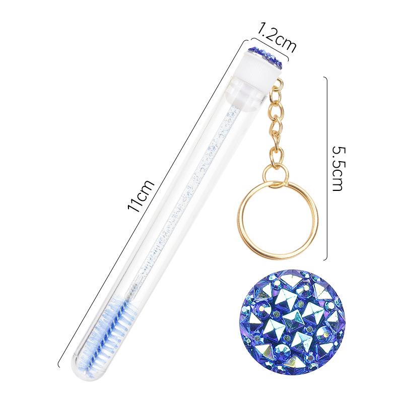 Disposable Mascara Wand with Rhinestone Crystal Tube and Gold Buckle