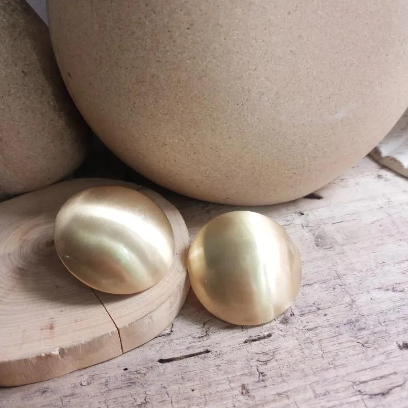 Vintage French Brushed Exaggerated Round Ball Large Earrings Women's Fashion Korean Versatile Drop Earrings Female Jewelry Gifts