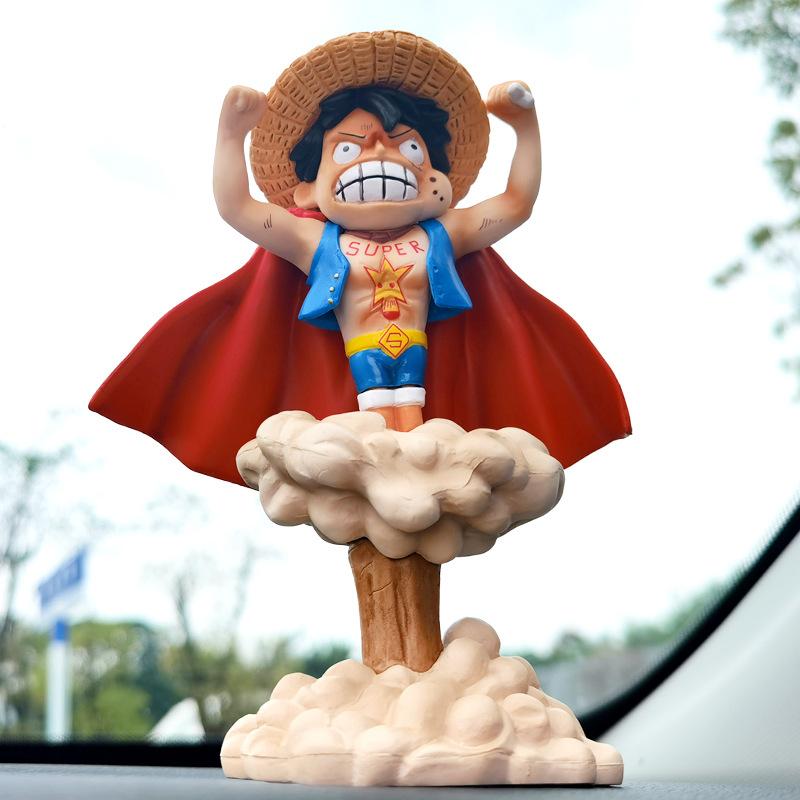 Anime One Piece Eat Kebabs Luffy Sanji Action Figure Statue Model Car Decoration Pvc Model Toys Doll Collection Kids Gift