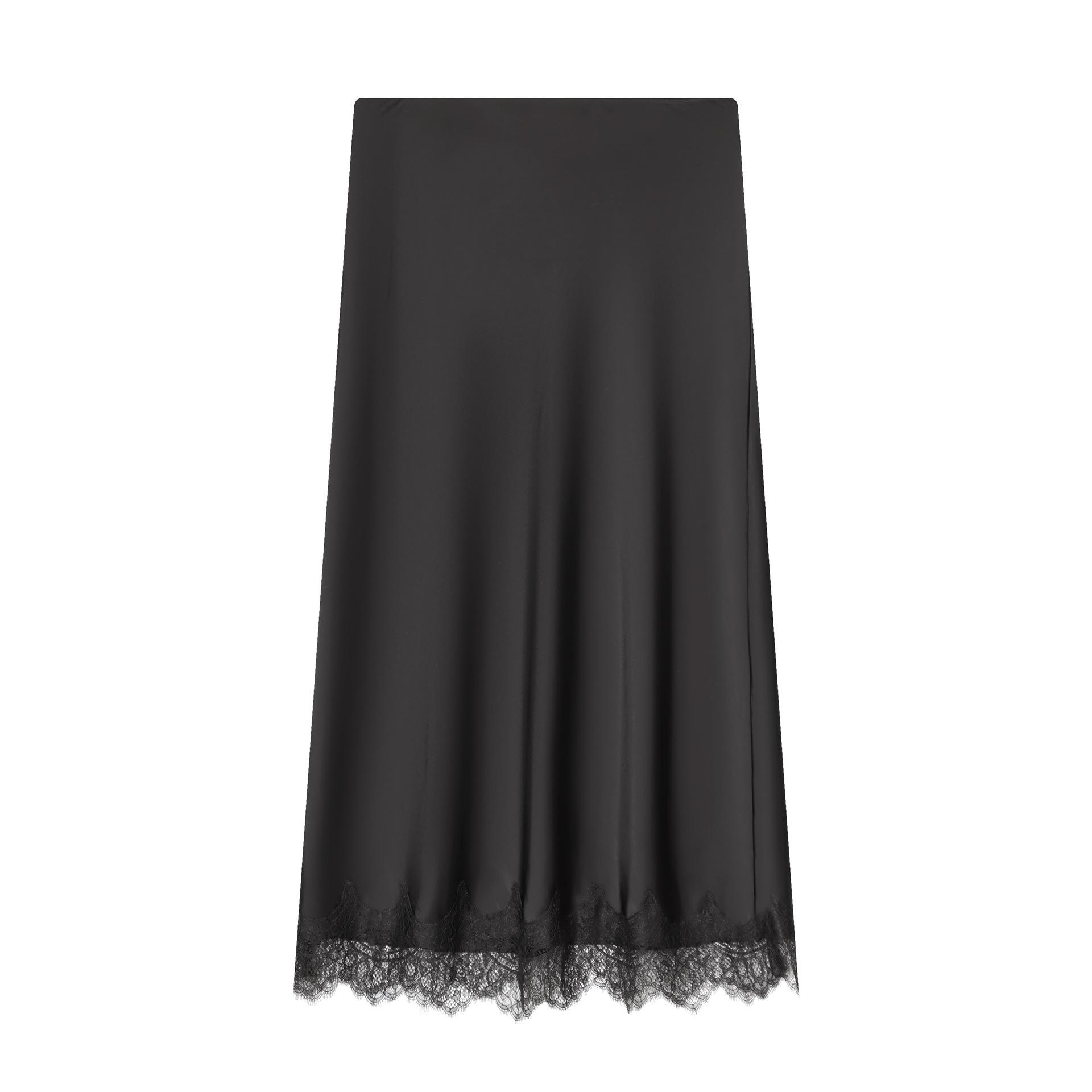 Французская осенне-зимняя кружевная пэчворк юбка-миди с высокой талией M