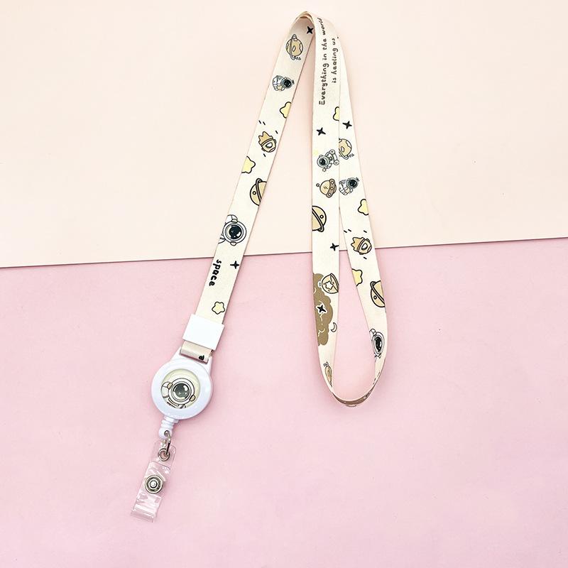 Cartoon Teleskopische Leichtziehbare Schnalle Lanyard Studenten Anti-Verlust Kartenhalter Halsband Langes Seil Arbeits Namensschild Namensschild Lanyard