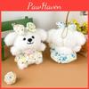 Floral Bow Skirt Dog Plush Doll Soft Fill Keychain Backpack Pendant Gift Holiday