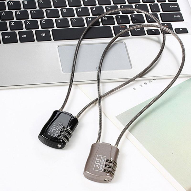Motorcycle Helmets Lock, Combination Passwords Lock Cable Padlock Cable Lock for Cycling Helmets Travel Luggage Security