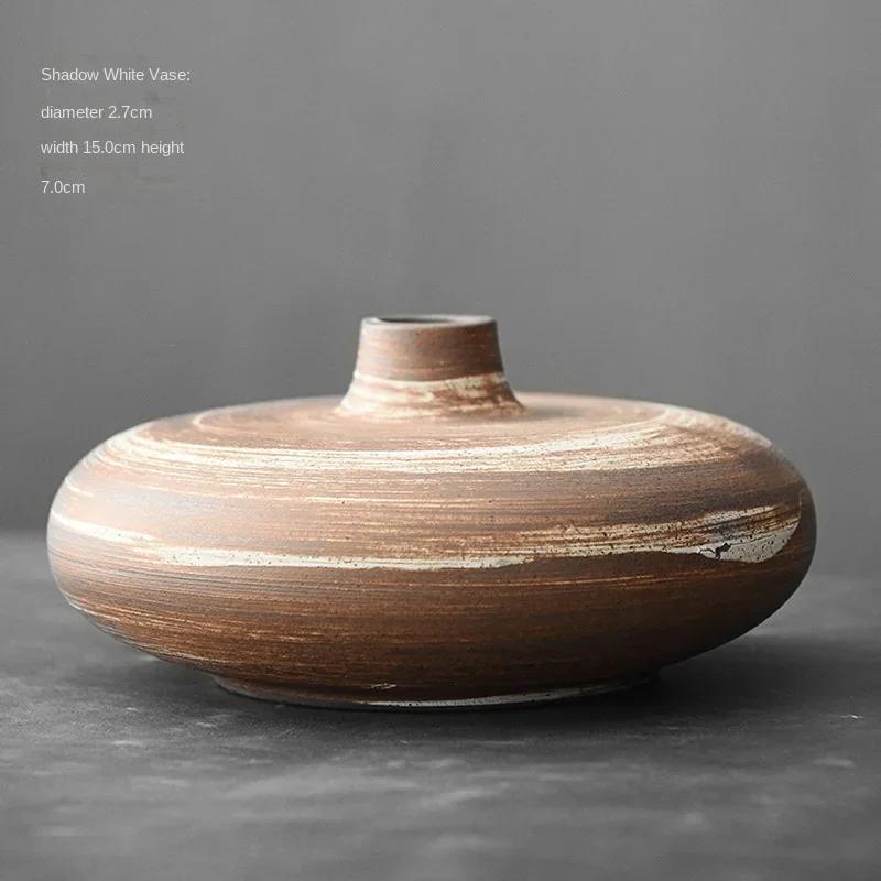 

Japanese Style Antique Zen Vase Stoneware Floret Hydroponic Vessel Ceramic Small Vase Tea Table Decoration Vases