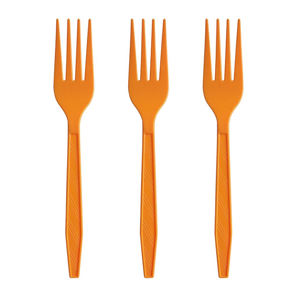 Disposable Plastic Gold Colored Birthday Party Fork