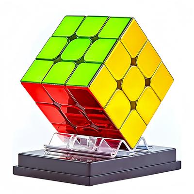 Metallic Magic Cube with Built-in Magnets, Official WCA International Competition Standard, Smooth Rotation, 3D Puzzle, Educational Toy (Metallic, Int