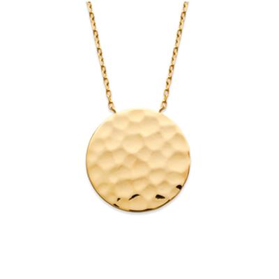 [P9269] - Hammered Gold 'Cléopatra' Gold Plated Necklace - 20 Mm