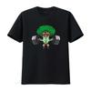 Powerlifting Broccoli Keto Cute Lifter Vegans T Shirt for Gym Lovers with Cool Cartoon Print Vintage Washed Versatile Homme