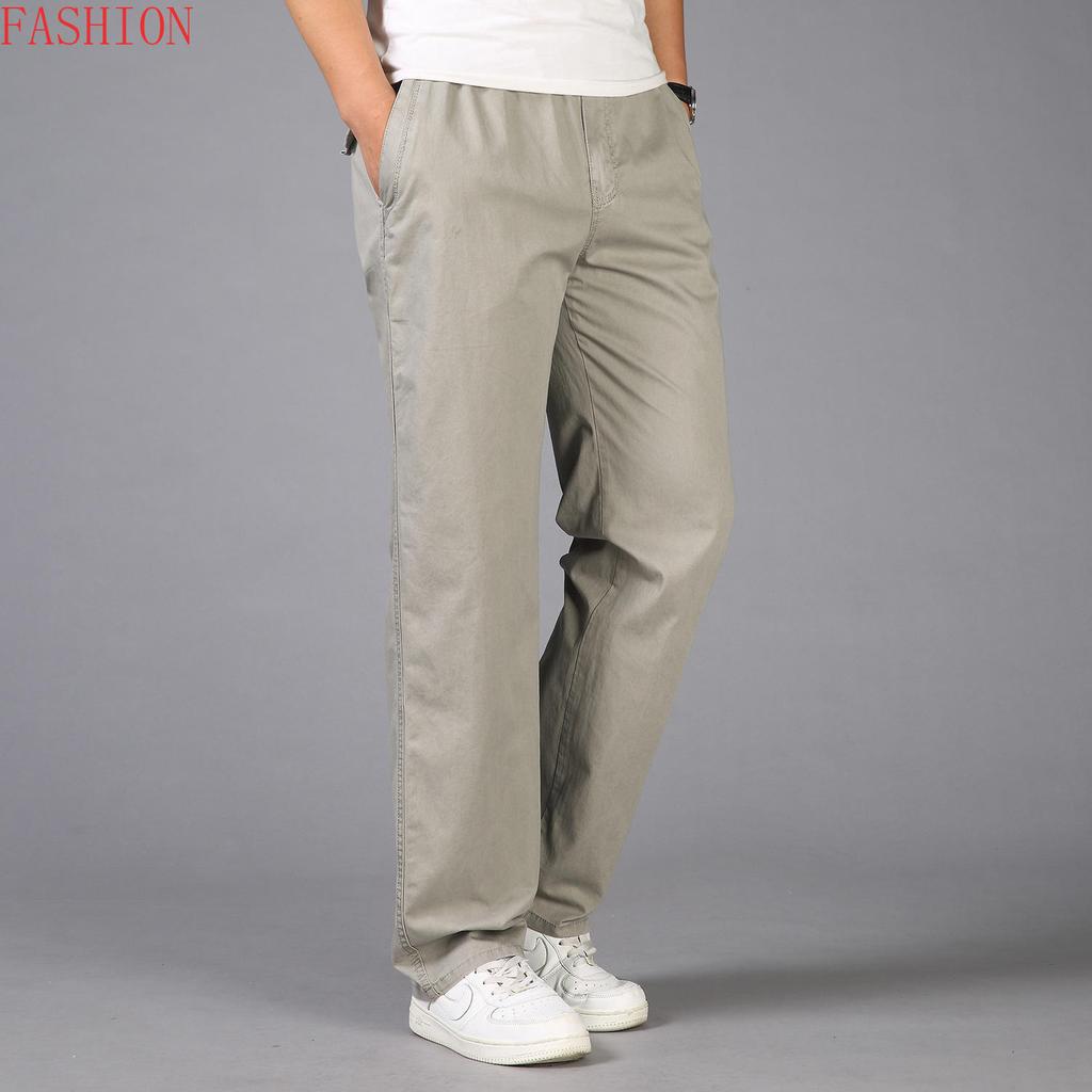 Νέα καλοκαιρινά ανδρικά βαμβακερά παντελόνια casual φόρμες συν μεγεθών Ανδρικές φόρμες που αναπνέουν άνετες απορρόφηση ιδρώτα μονόχρωμο επαγγελματικό ίσιο παντελόνι