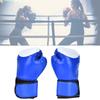 1 Pair PU Leather Boxing Gloves Sanda Punching Sparring Sandbag Training Mitts (Blue)