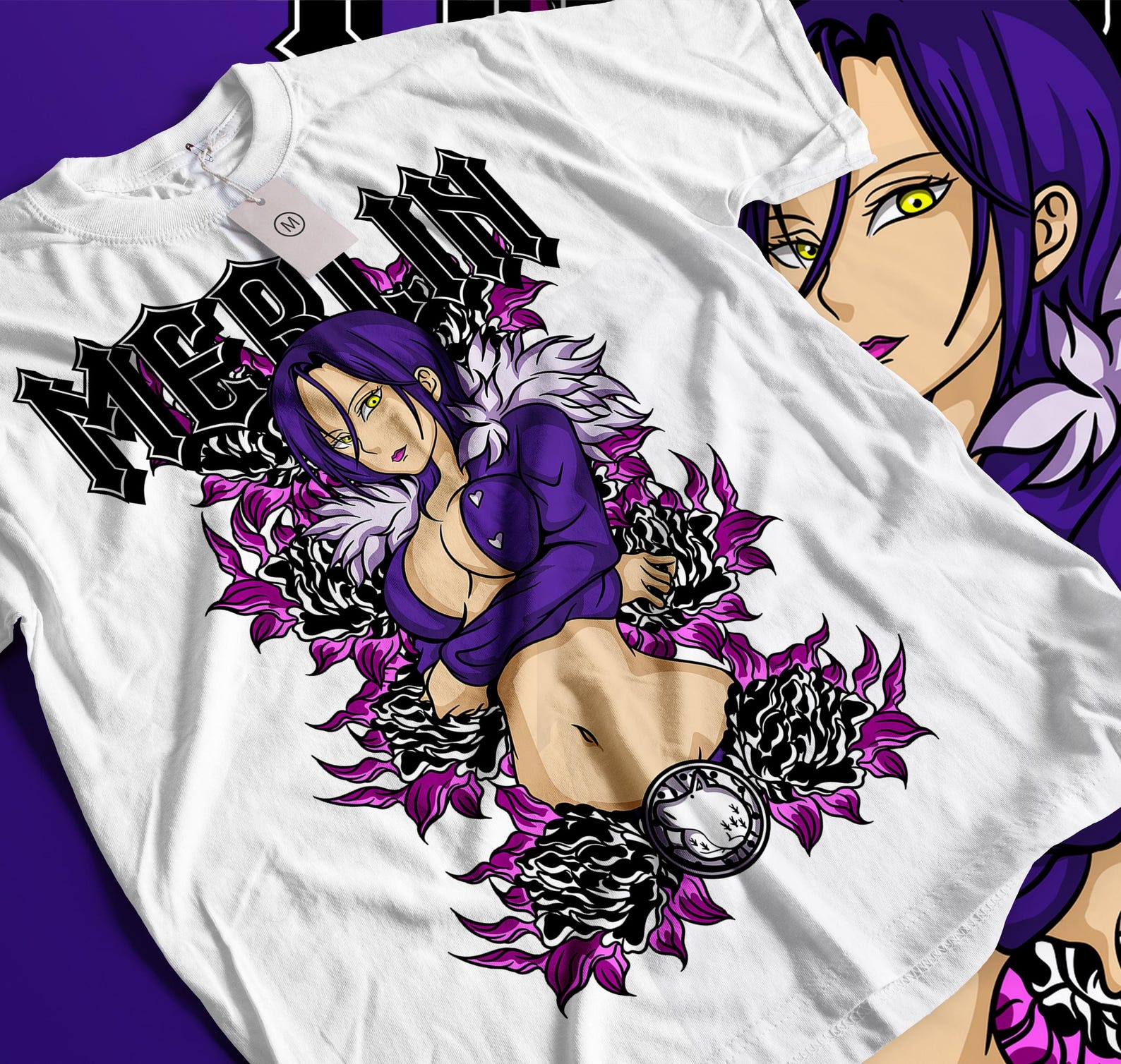 Seven Deadly Sins Anime T-Shirt, Meliodas Ban Escanor Merlin Manga Tee 2XL