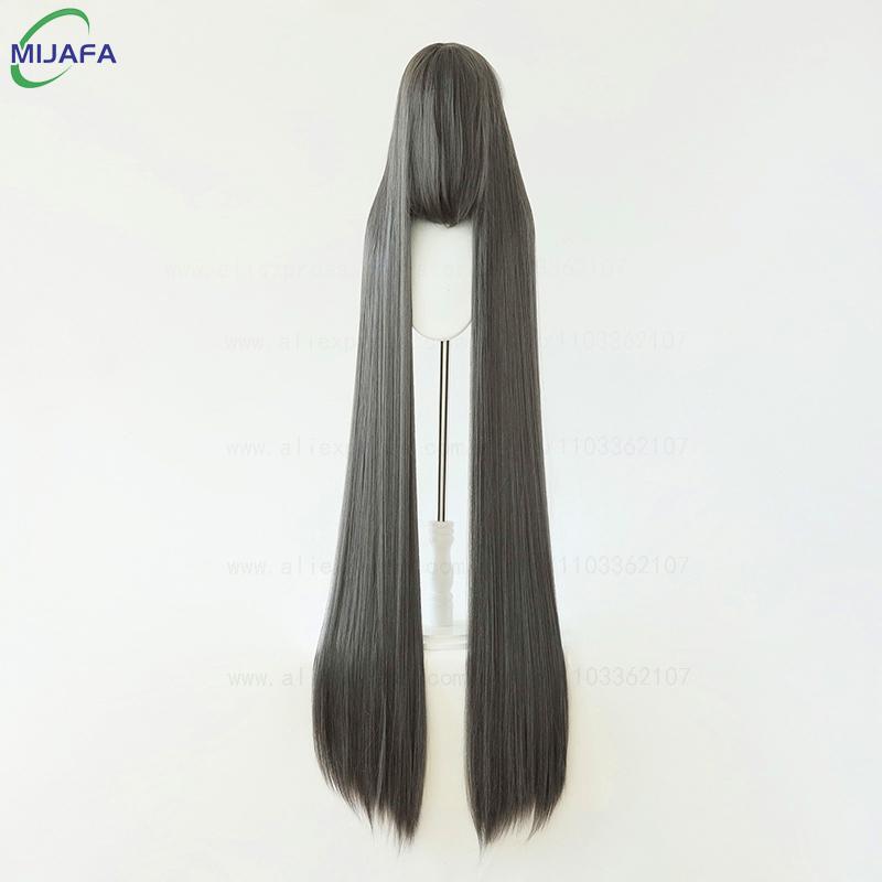 700g Alta Qualità 59" 150cm Lunga Dritta Parrucca Cosplay Con Frangia Biondo Marrone Rosso Verde Blu Resistente al Calore Colori Capelli Parrucche Anime
