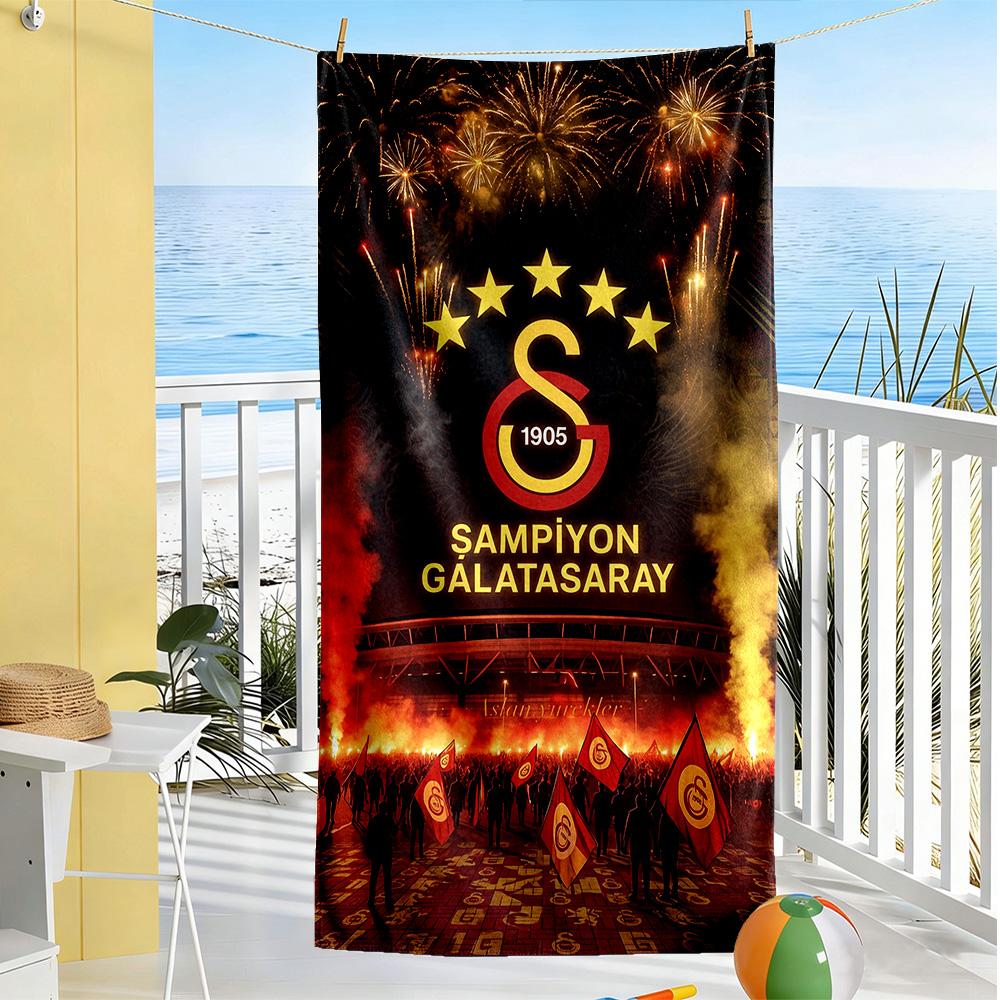Galatasaray Beach Towel Super Soft Microfiber Quickdry Fabric Comfortable Lightweight