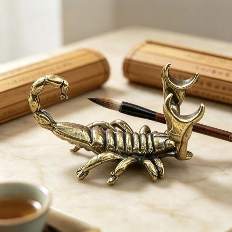 Solid Brass Crab Statue Vintage Antique Handcrafted Art Piece for Coffee Table Shelf Home Collection Decor