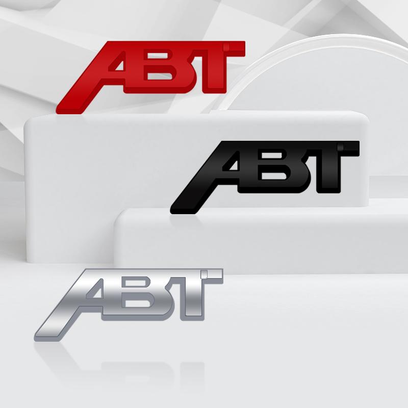 Zinc Alloy Carbon Fibre ABT Sports Badge Car Body Trunk Emblem 3D Grille Decal Sticker For SEAT SKODA TTRS A4 A5 Q3 Golf Passat